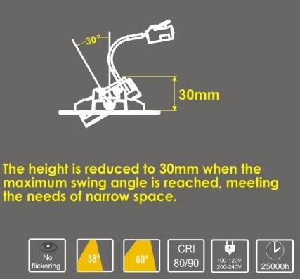Современный дизайн 3W 7W 9W Led Mini Super Slim Downlight с встроенным драйвером и без диммера