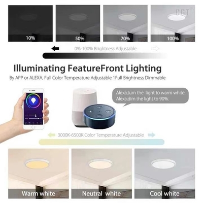 Алюминиевый сплав светодиодный умный свет 30w Slim Tuya Wifi Smart LED Ceiling Light для домашнего офиса