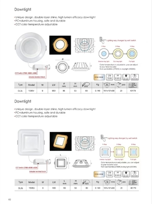 100lm/w 3-Step 2700K-6500K Интерьерное освещение Муаре Recesseini Трек Стенный мойщик Прожектор Led Downlight Ceiling Recessed Cob Down Light