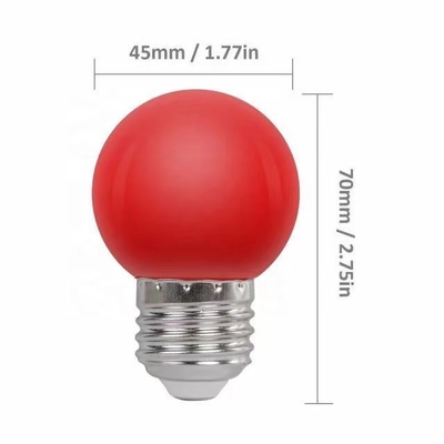 LED G45 Глобус Рождественские огни 1W Цветные ночные мини Эдисон E26 15W эквивалентная красная лампочка
