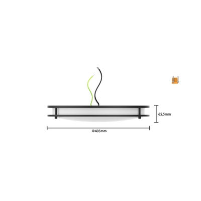 120V 25W 5CCT Средний размер 16дюймовый светодиодный двойной кольцевой интегрированный потолочный свет CL-B1628