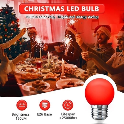 LED G45 Глобус Рождественские огни 1W Цветные ночные мини Эдисон E26 15W эквивалентная красная лампочка