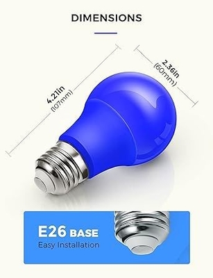 Синяя светодиодная лампочка A19 9W E26 без темноты для наружного рождественского освещения и дизайна цепей