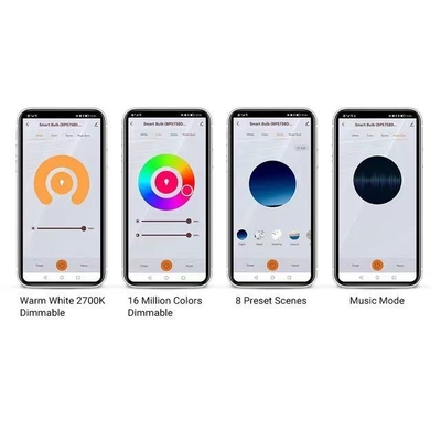 2200K-6500K Изменяющая цвет лампочка с беспроводным Bluetooth и TUYA APP Control