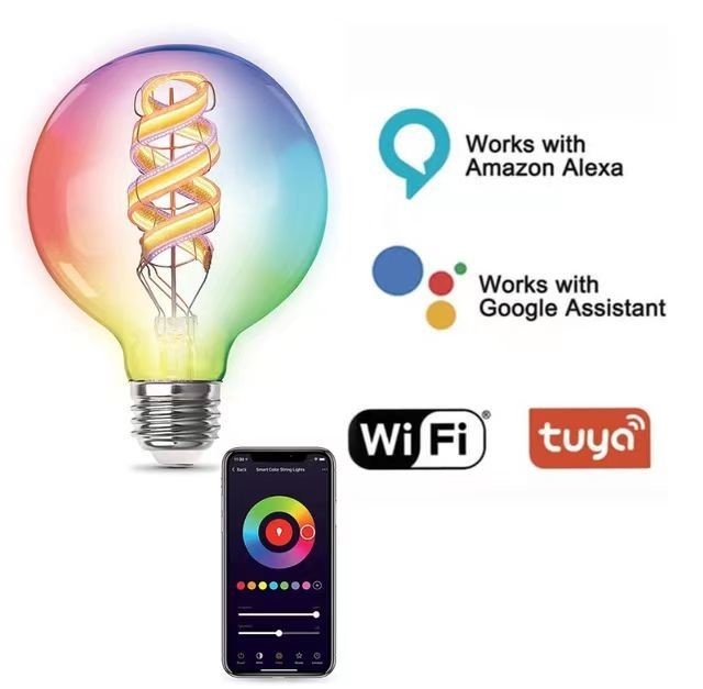 Снижаемая беспроводная Bluetooth Внутренняя умная светодиодная лампочка с RGB светом и управлением TUYA APP